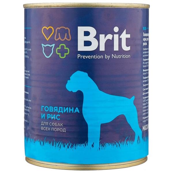 Корм для собак Brit говядина с рисом 850г