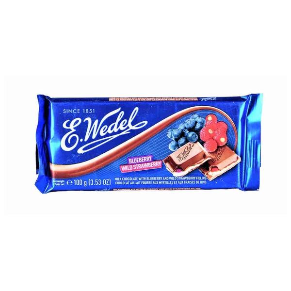 Шоколад E.Wedel молочный с фруктовой начинкой черника - земляника 55%