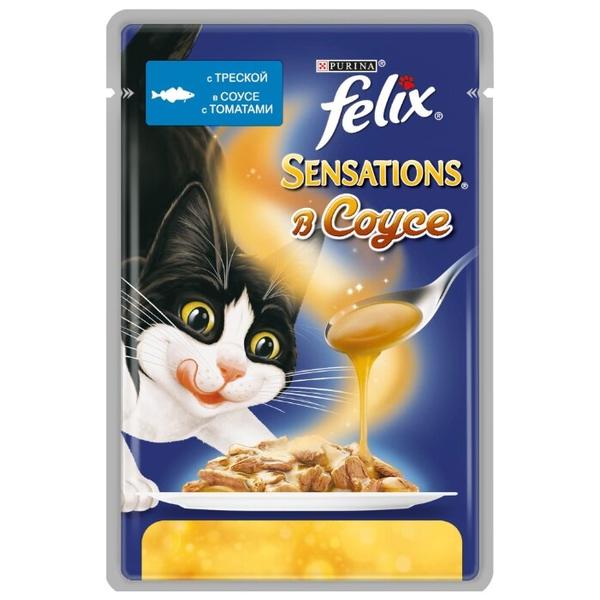 Корм для кошек Felix Sensations с треской 85 г (кусочки в соусе)