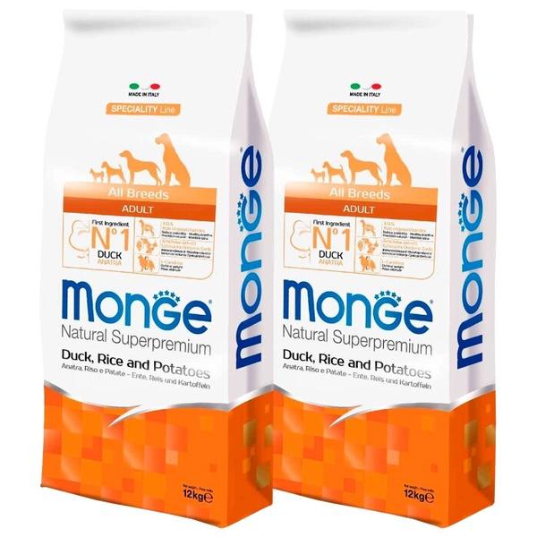 Корм для собак Monge Speciality line для здоровья костей и суставов, утка с рисом, с картофелем
