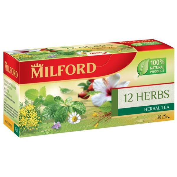 Чайный напиток красный Milford 12 herbs в пакетиках
