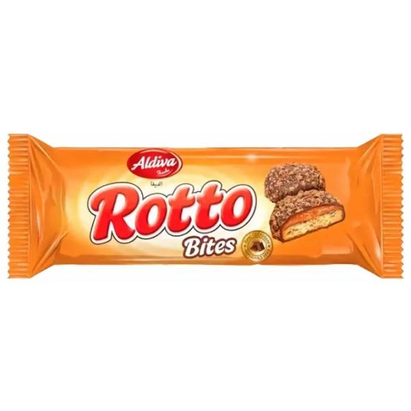Печенье Aldiva Rotto Bites с карамелью в шоколаде с крошками печенья, 72 г