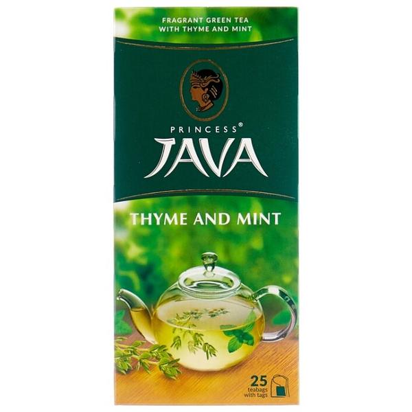 Чай зеленый Принцесса Ява Чабрец и мята в пакетиках