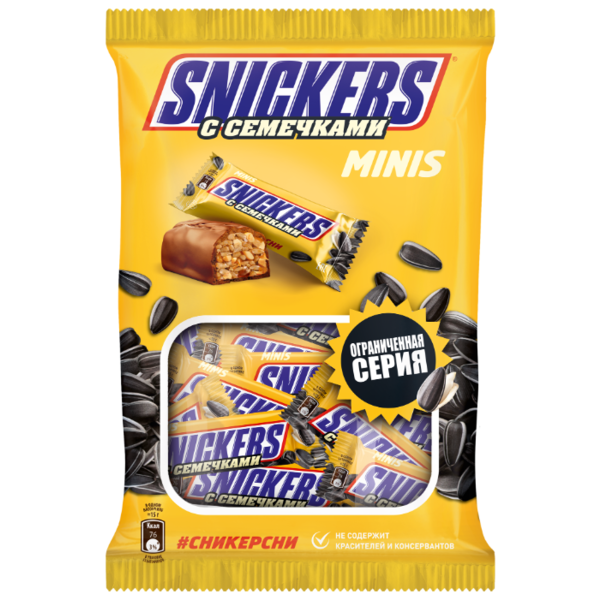 Конфеты Snickers minis с семечками