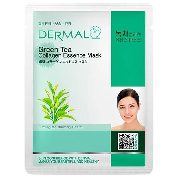 DERMAL Green Tea Collagen Essence Mask Тканевая маска с коллагеном и экстрактом зелёного чая