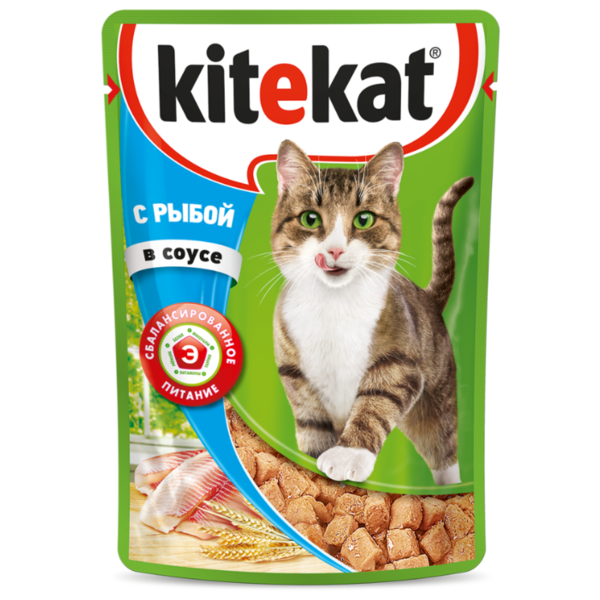Корм для кошек Kitekat с рыбой (кусочки в соусе)