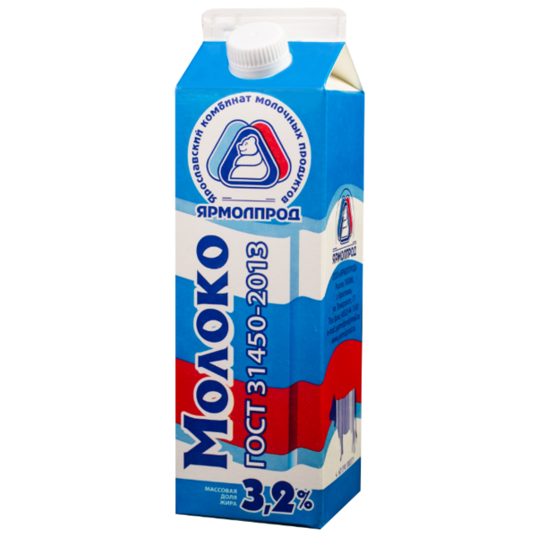 Молоко Ярмолпрод пастеризованное питьевое 3.2%, 1 кг