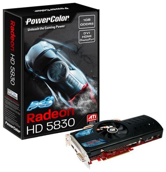 PowerColor Radeon HD 5830 825Mhz PCI-E 2.1 1024Mb 4200Mhz 256 bit DVI HDMI HDCP