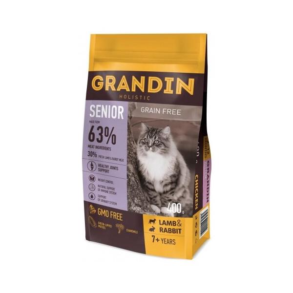 Корм для пожилых кошек Grandin беззерновой, с ягненком, с кроликом