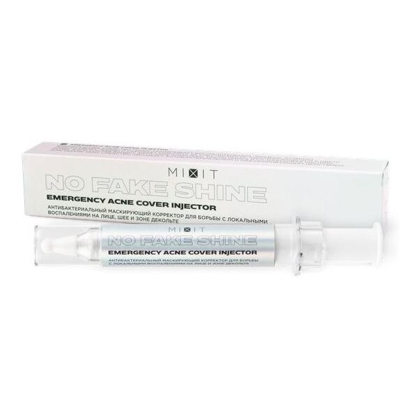 MIXIT Антибактериальный маскирующий корректор No Fake Shine Emergency Acne Cover Injector