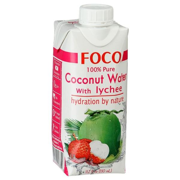 Вода кокосовая FOCO с соком личи, без сахара
