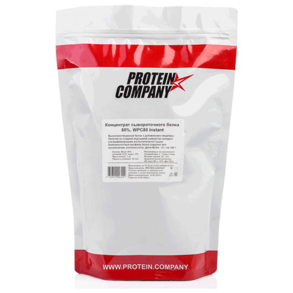 Протеин PROTEIN.COMPANY Концентрат сывороточного белка 80% (1000 г)