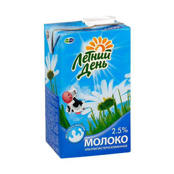 Молоко Летний день ультрапастеризованное 2.5%, 0.95 л