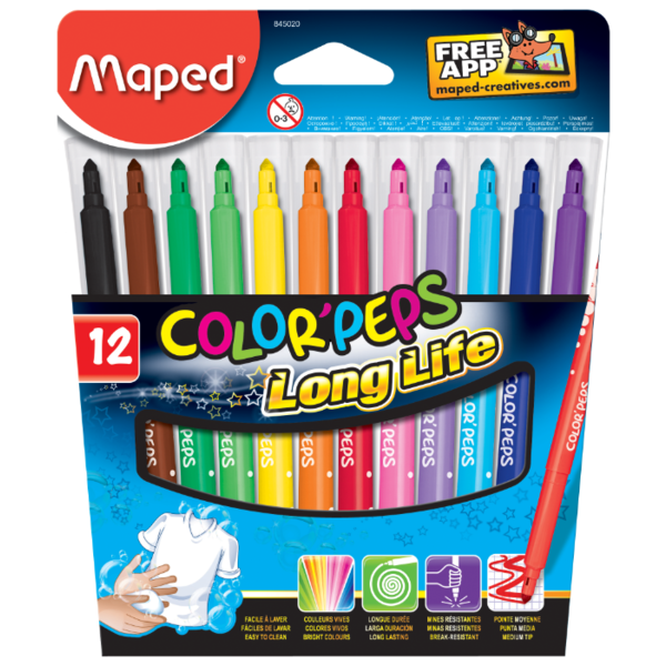 Maped Фломастеры "Color'Peps Long Life" 12 шт. (845020)
