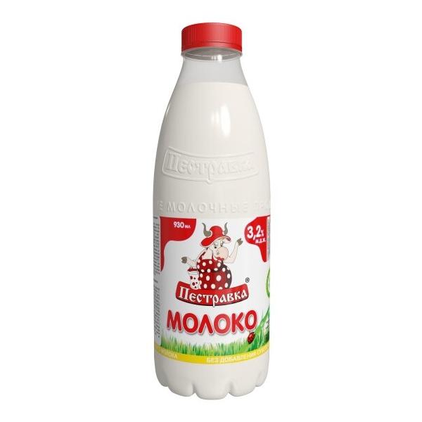 Молоко Пестравка пастеризованное 3.2%, 0.93 л