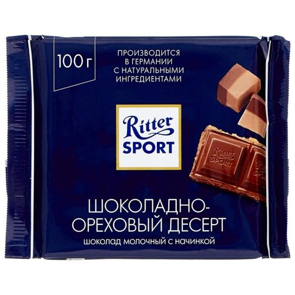 Шоколад Ritter Sport "Шоколадно-ореховый десерт" молочный