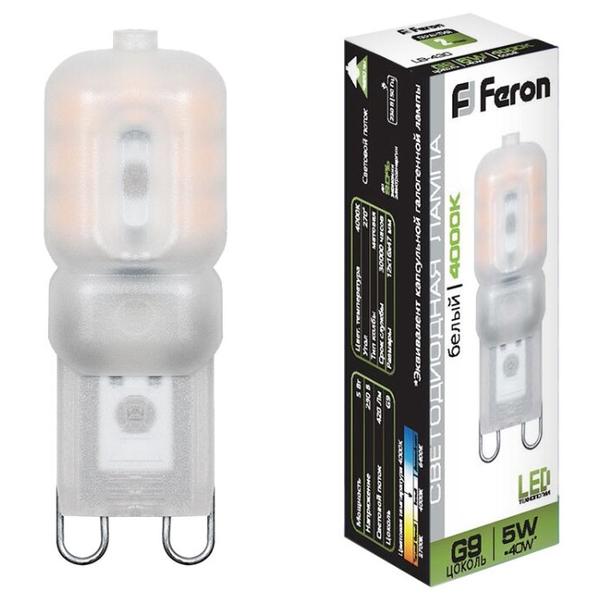Лампа светодиодная Feron LB-430 25637, G9, JCD9, 5Вт