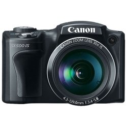 Canon PowerShot SX500 IS (black 16Mpix Zoom30x 3 720p SDXC CCD 1x2.3 IS opt 5minF 0.7fr/s 30fr/s HDMI NB-6L)