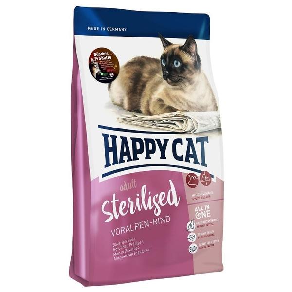 Корм для стерилизованных кошек Happy Cat Supreme для профилактики МКБ, с говядиной