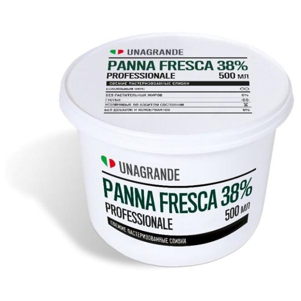 Сливки Unagrande пастеризованные Panna Fresca Professionale 38%, 500 мл