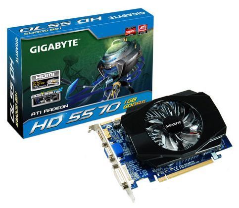 GIGABYTE Radeon HD 5570 650Mhz PCI-E 2.1 1024Mb 4000Mhz 128 bit DVI HDMI HDCP