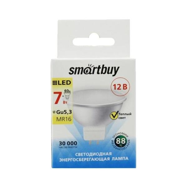 Лампа светодиодная SmartBuy SBL 3000K 12V, GU5.3, MR16, 7Вт