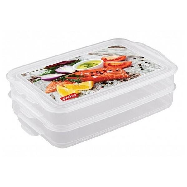 Phibo Комплект контейнеров Food System для продуктов с декором 2 шт. 1л+1л
