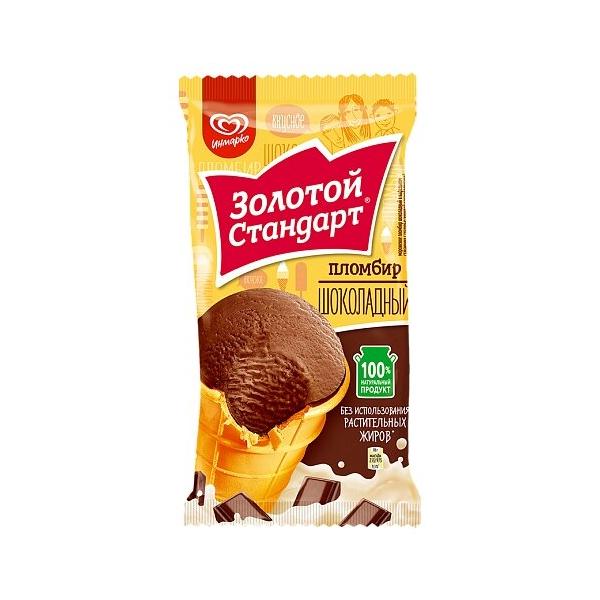 Мороженое Золотой стандарт пломбир шоколадное 86 г