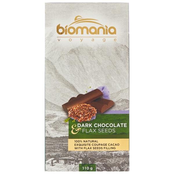 Шоколад Biomania темный с урбечом из семян льна