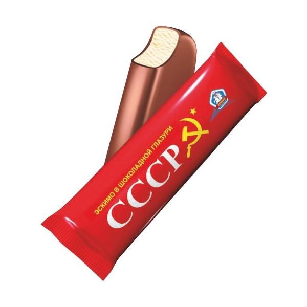Мороженое РосФрост пломбир СССР в шоколадной глазури, 80 г
