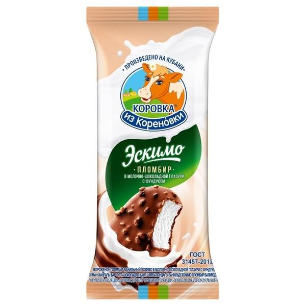 Мороженое Коровка из Кореновки пломбир в молочно-шоколадной глазури с фундуком, 70 г