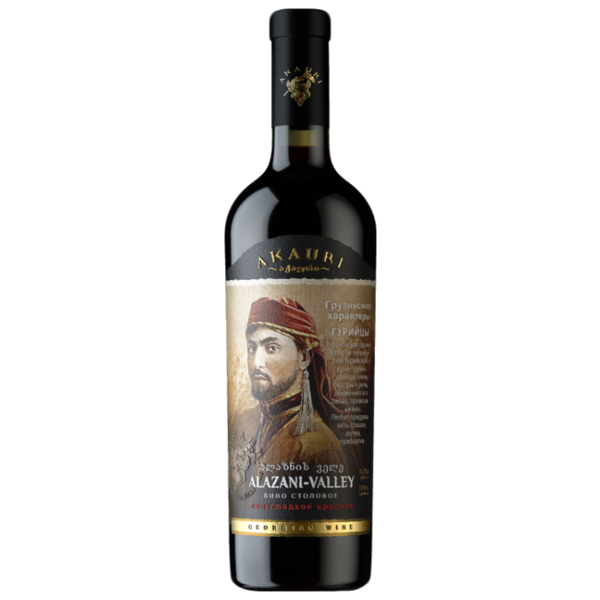 Вино Akauri Alazani-Valley красное полусладкое, 0.75 л