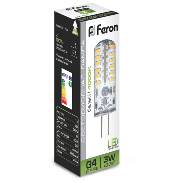 Лампа светодиодная Feron LB-422 25532, G4, JC, 3Вт