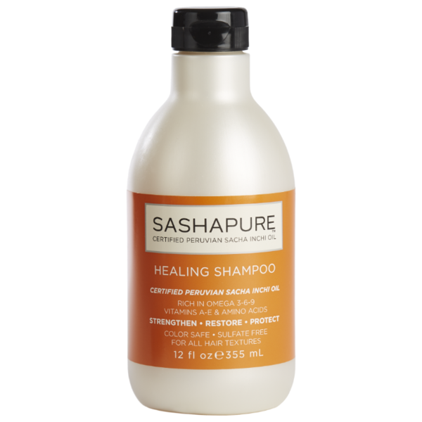 Sashapure Шампунь для волос Healing Shampoo бессульфатный восстанавливающий с маслом сача инчи