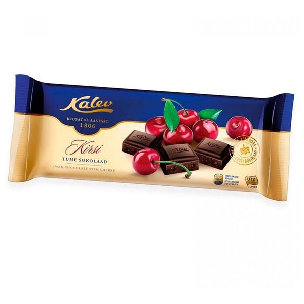 Шоколад Kalev темный с кусочками вишни