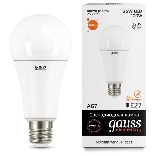 Лампа светодиодная gauss 73215, E27, A67, 25Вт