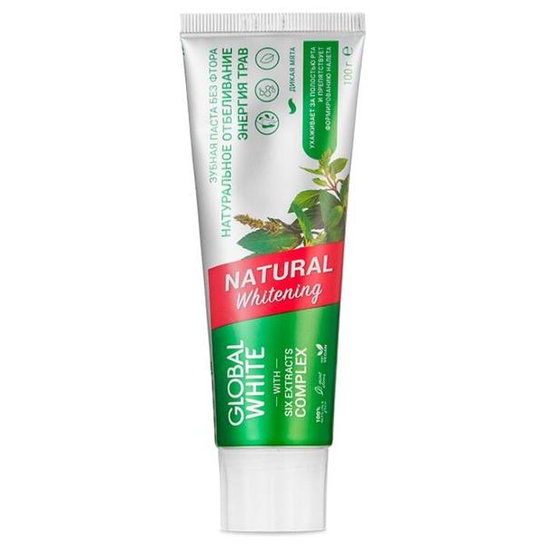 Зубная паста Global White Натуральное отбеливание энергия трав, wild mint