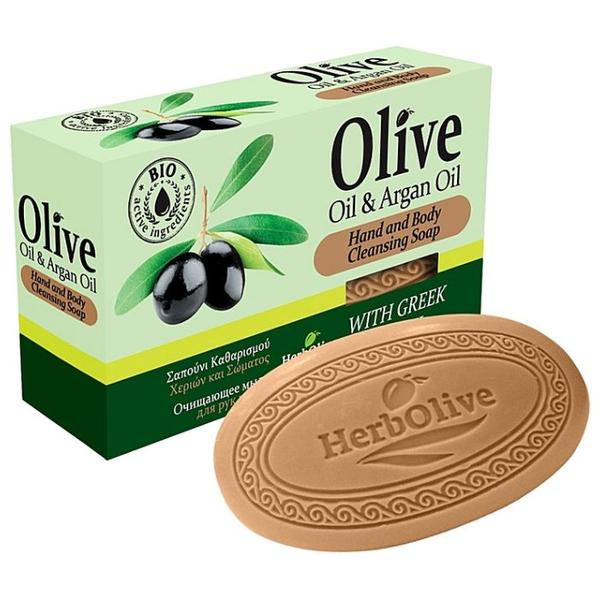 Мыло кусковое HerbOlive Оливковое с маслом арганы