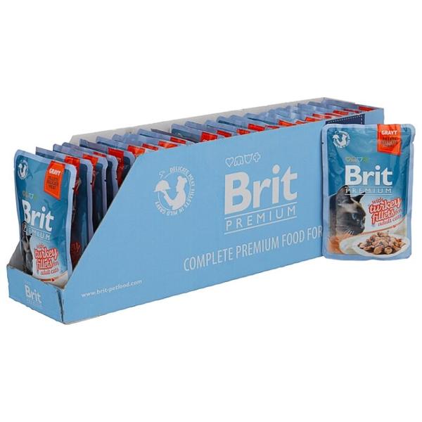 Корм для кошек Brit Premium беззерновой, с индейкой 85 г (кусочки в соусе)