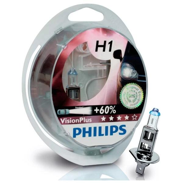 Лампа автомобильная галогенная Philips Vision Plus + 60% 12258VPS2 H1 55W 2 шт.