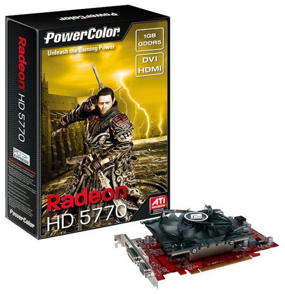 PowerColor Radeon HD 5770 850Mhz PCI-E 2.1 1024Mb 4800Mhz 128 bit DVI HDMI HDCP