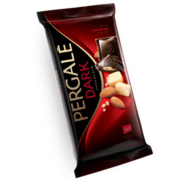 Шоколад Pergale темный с марципановой начинкой 50% какао