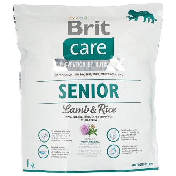 Корм для пожилых собак Brit Care ягненок с рисом