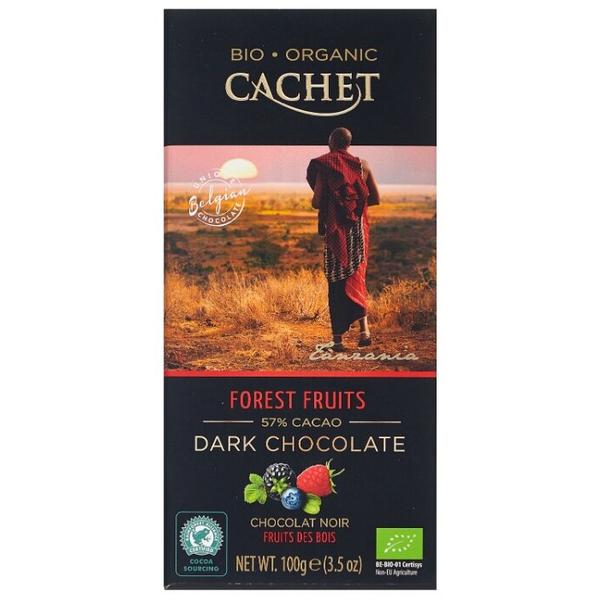 Шоколад Cachet горький c лесными ягодами, 57%
