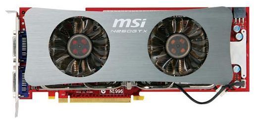 MSI GeForce GTX 260 655Mhz PCI-E 2.0 896Mb 2100Mhz 448 bit 2xDVI HDCP Twin Frozr
