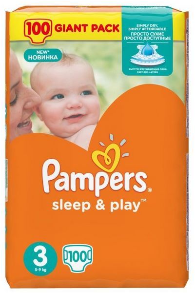 Pampers Sleep&Play 3 (5-9 кг) 100 шт.
