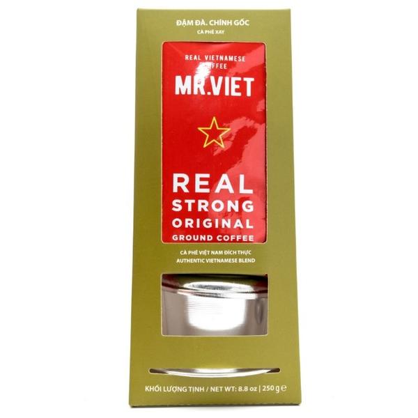 Кофе молотый Mr.Viet Real strong original набор с фином 250 г