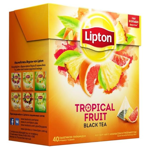 Чай черный Lipton Tropical Fruit в пирамидках