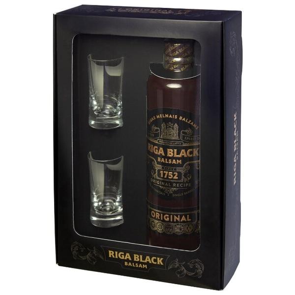 Ликер Riga Black Balsam, gift box with 2 shots, 0.5 л