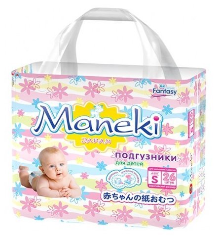 Maneki подгузники Fantasy S (4-8 кг) 26 шт.